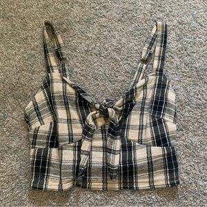 Plaid Tie Tank Top